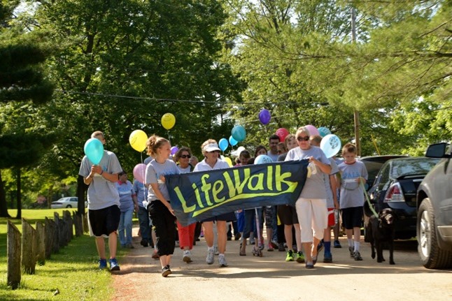 LifeWalk banner photo with walkers for supporter website